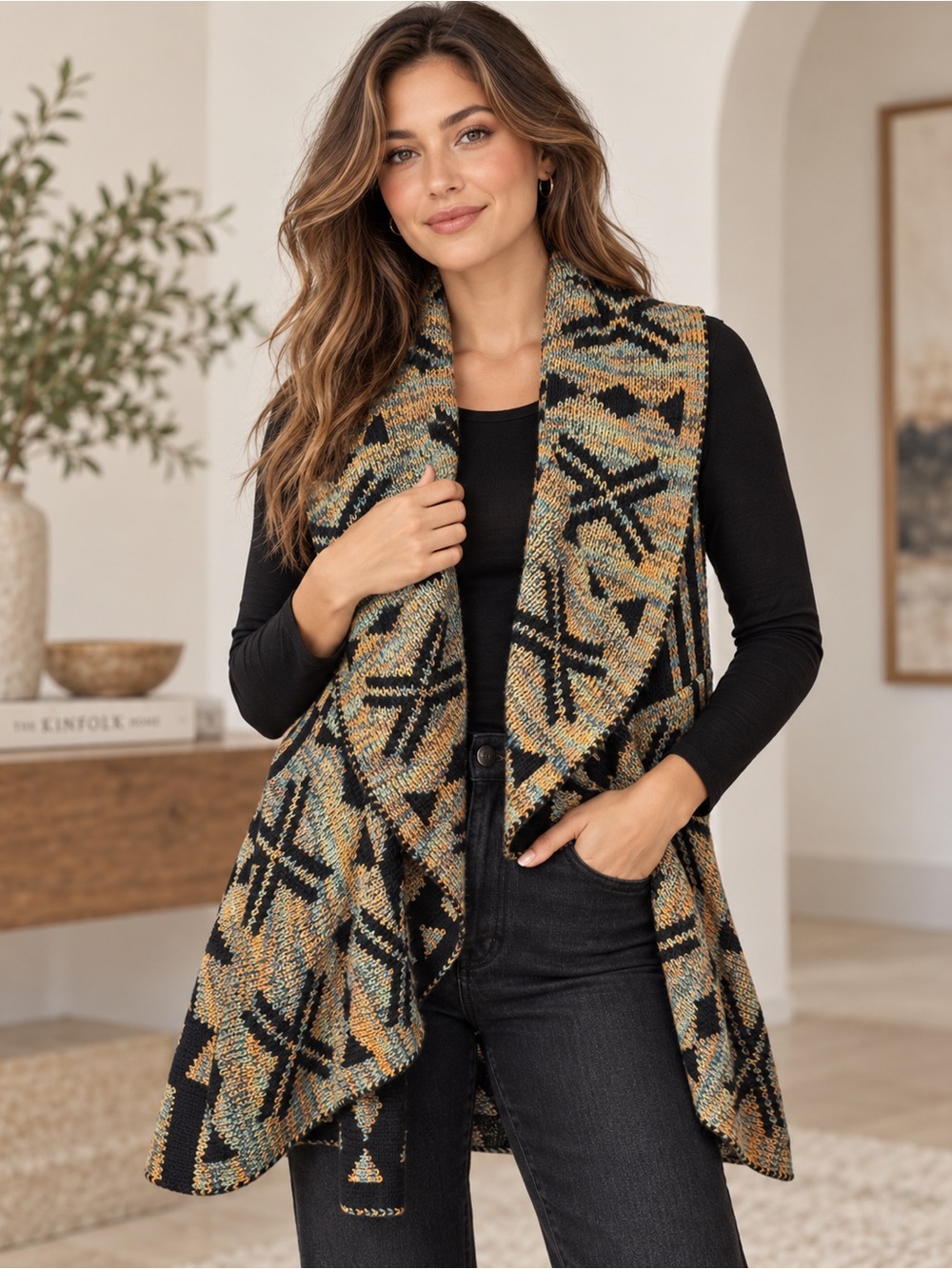 John Paul Richard Aztec Knit Vest